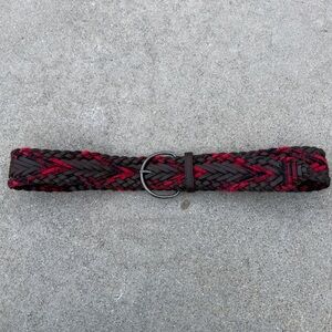Braided Women Dark Brown red black Woven Boho Western Adjustable Belt Cowgirl